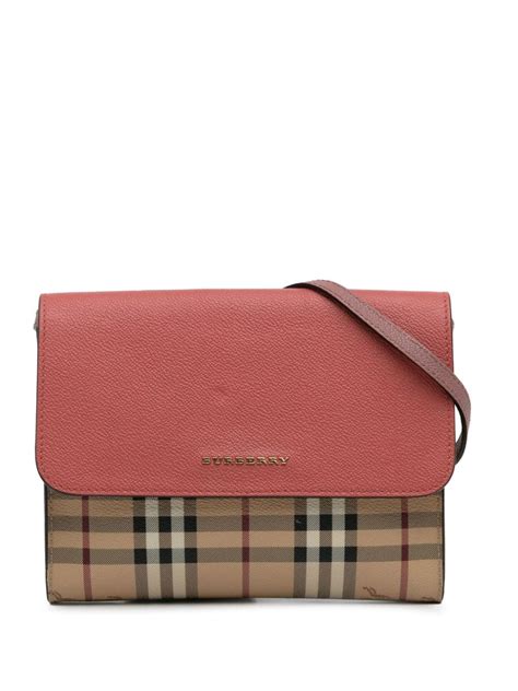 burberry haymarket check loxley small shoulder bag bright pink|2000.